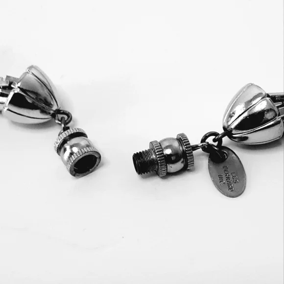 VTG LES BERNARD Silver Tone 3 Strand Twisted Box Link Chain Choker 15" - Picture 7 of 8